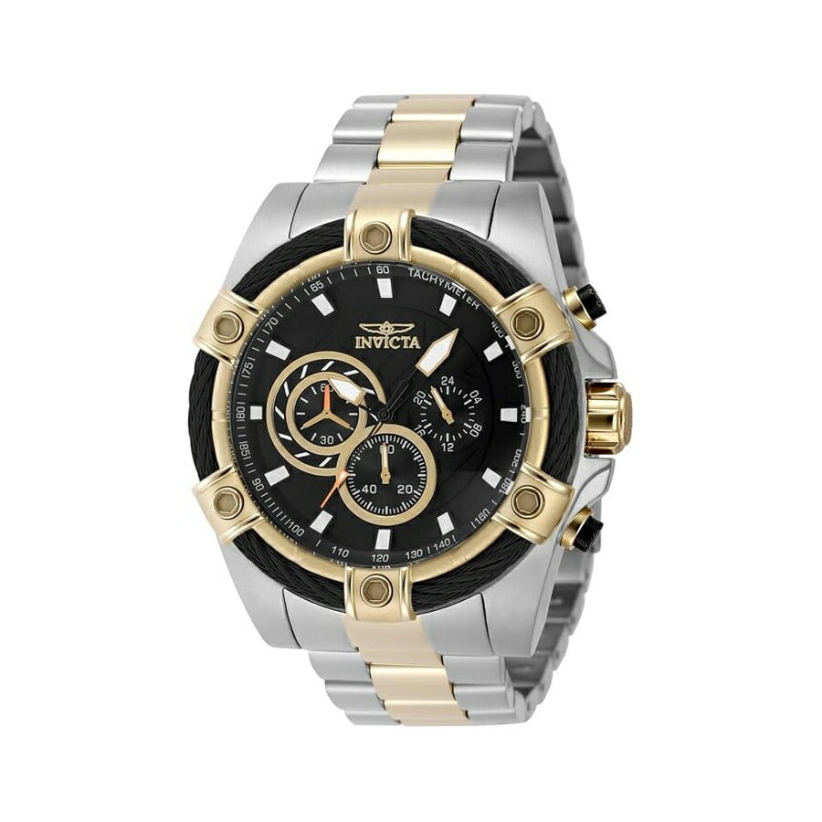 乐天商城 - インヴィクタ ボルト メンズ 52mm ステンレススチール ゴールド + スチール ブラックダイヤル VD54 クォーツ Invicta Bolt Men 52mm Stainless Steel Gold + Steel Black dial VD54 Quartz