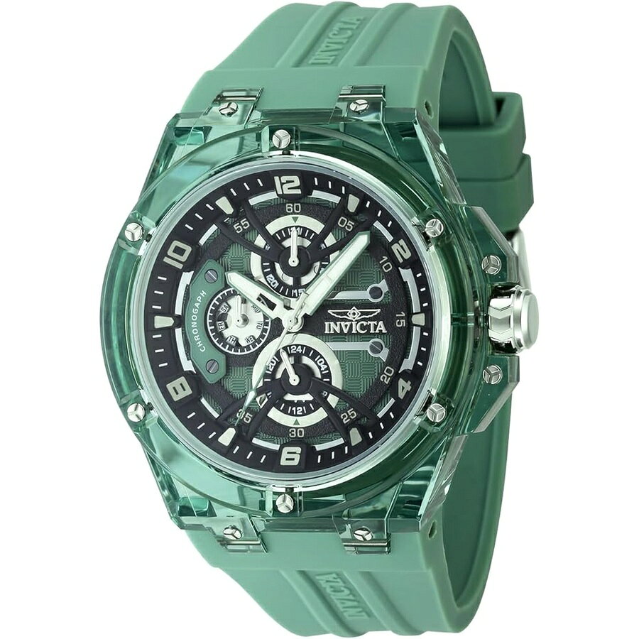 他の インヴィクタ はこちら Invicta Saphirex Invicta Racing Men Quartz Watchインヴィクタ サフィレックス インヴィクタ レーシング メンズ クォーツ時計発送までの目安5〜15日　営業日以内に発送※12月、連休等は物流が混雑し、遅延する場合がございます。予めご了承ください。 商　品　情　報 メーカー Invicta Watch Group 商品名（英語） Invicta Saphirex Invicta Racing Men Quartz Watch 商品名（翻訳） インヴィクタ サフィレックス インヴィクタ レーシング メンズ クォーツ時計 商品詳細 ・緑色を基調とした直径46mm×厚さ12mmのプラスチックケース。グリーンの文字盤。蓄光針とマーカー・日本製クォーツムーブメント。 VH67 キャリバー。日本で組み立てられています。 SR920SWバッテリー付属。時計の重量：68グラム・グリーントーンのシリコンバンド、長さ225mm x 幅29mm。バックル・ミネラルクリスタル。リューズを押してください。なし スチール製ベゼルリング。 50 メートル耐水性: 日常使用や軽度の水濡れに適しています。水しぶき、雨、短時間の水泳に耐えます。シュノーケリングやダイビングには適しません。・50メートル防水：日常使用や軽い水濡れに適しています。水しぶき、雨、短時間の水泳に耐えます。シュノーケリングやダイビングには適していません。 ※メーカーより頂いた商品説明を翻訳しております。翻訳による差異はご了承ください。 ◆ 様々なギフトシーンにぴったりの商品を豊富に取り揃えております ◆ プレゼント　ギフト　クリスマス　母の日　父の日　記念日　誕生日　お誕生日　誕生日プレゼント　敬老の日　記念品　結婚記念日　メモリアルギフト　お祝い　出産祝い　結婚式　結婚祝い　御祝　披露宴　引き出物　引出物　ウェディングギフト　ブライダルギフト　景品　賞品　コンペ景品　ゴルフコンペ　粗品　お中元　御中元　お歳暮　御歳暮　残暑見舞い　引越し　引っ越し祝い　引越し祝い　贈答品　入園祝い　入学祝い　卒業祝い　成人式　就職祝い　昇進祝い　定年退職記念　還暦祝い　卒業記念品　内祝　お返し　お礼　御礼　お祝い返し