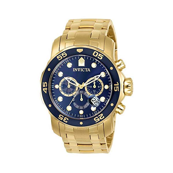 インビクタ 腕時計 INVICTA インヴィクタ プロダイバー メンズ 男性用 0073 Invicta Men's Pro Diver Collection Chronograph 18k Gold-Plated Watch with Link Bracelet