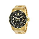 CrN^ rv INVICTA CBN^ v_Co[ Y jp 0072 Invicta Men's 0072 Pro Diver Collection Chronograph 18k Gold-Plated Watch, Gold/Black