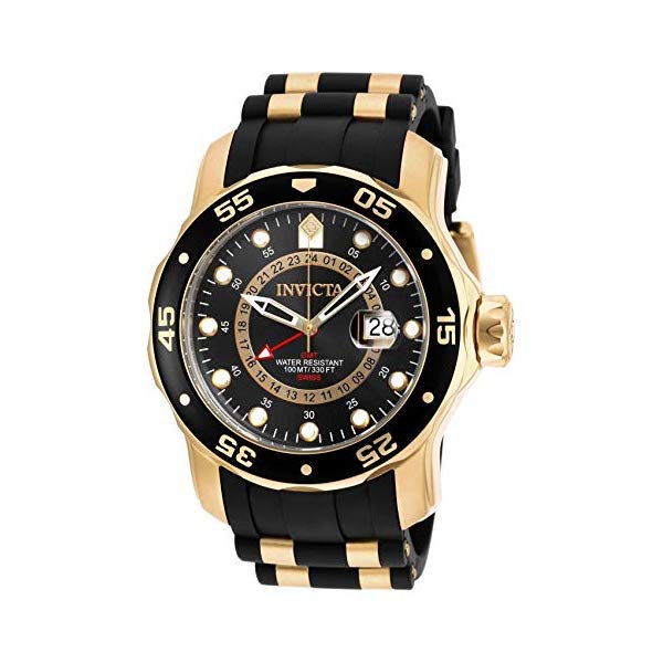 インビクタ 腕時計 INVICTA インヴィクタ プロダイバー メンズ 男性用 6991 Invicta Men's Pro Diver Collection GMT 18k Gold-Plated Stainless Steel Watch with Black Band