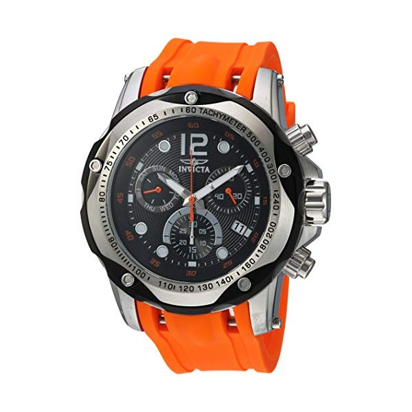 インビクタ 腕時計 INVICTA インヴィクタ スピードウェイ メンズ 男性用 20072 Invicta Men's Speedway Stainless Steel Swiss-Quartz Watch with Polyurethane Strap, Orange, 26 (Model: 20072)