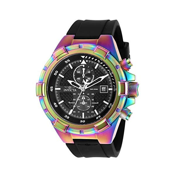 インビクタ 腕時計 INVICTA インヴィクタ アビエーター メンズ 男性用 28104 Invicta Men's Aviator Stainless Steel Quartz Watch with Silicone Strap, Black, 26 (Model: 28104)