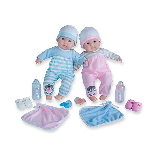 JCgCY xr[h[ Ԃl` ւ ܂܂ WF[V[gCY JC Toys Berenguer Boutique 30050 TWINS- 15h Soft Body Baby Dolls - 12 Piece Gift Set with Open/Close Eyes- Perfect for Children 2+