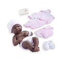 JCトイズ ベビードール 赤ちゃん人形 着せ替え おままごと ジェーシートイズ JC Toys 8 piece Layette Baby Dollift Set | JC Toys - La Newborn Nursery | 14" Life-Like African American Newborn Doll/ Accessories | Pink | Ages 2+