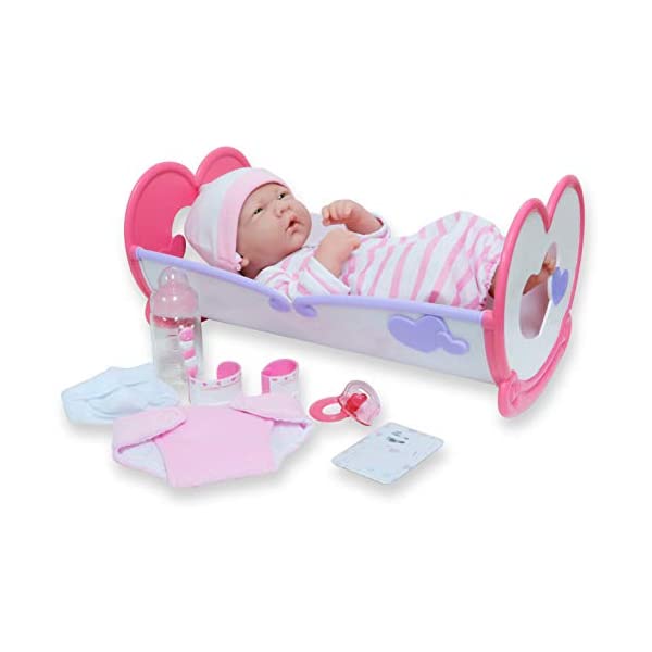 JCトイズ ベビードール 赤ちゃん人形 着せ替え おままごと ジェーシートイズ JC Toys JC Toys - La Newborn 10 Piece Layette Deluxe Rocking Crib Gift Set 14 Life-Like Original Vinyl Newborn Doll/ Accessories Pink Waterproof Ages 2