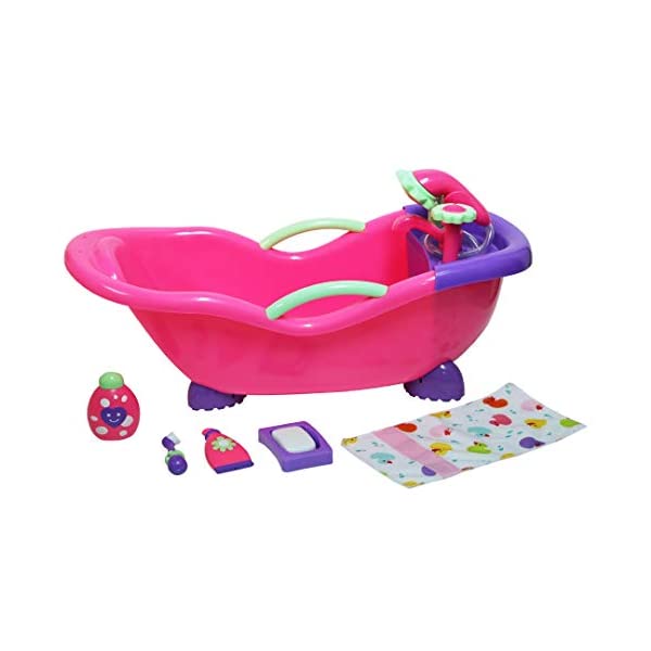 JCgCY xr[h[ Ԃl` ւ ܂܂ WF[V[gCY JC Toys JC Toys for Keeps! Baby Dollathtub and Accessories with Real Working Shower Fits Most Dolls Up to 17