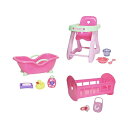 JCgCY xr[h[ Ԃl` ւ ܂܂ WF[V[gCY JC Toys JC Toys Deluxe Dollccessory Bundle | High Chair, Crib, Bath and Extra Accessories for Dolls up to 11