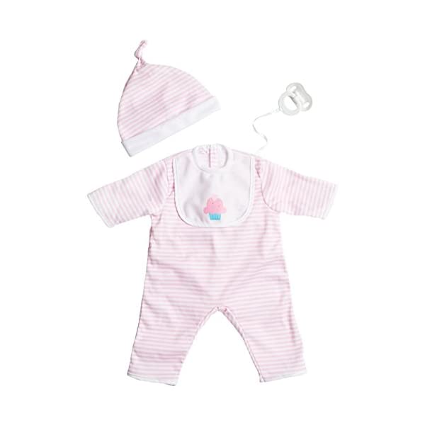 JCトイズ ベビードール 赤ちゃん人形 着せ替え おままごと ジェーシートイズ JC Toys JC Toys Pink Stripe Romper (up to 20