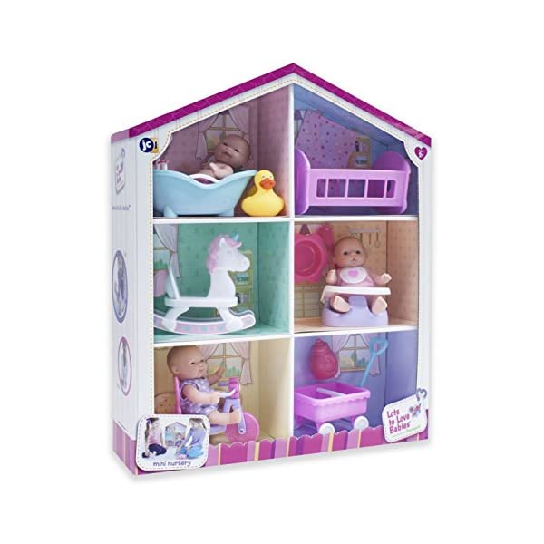 JCトイズ ベビードール 赤ちゃん人形 着せ替え おままごと ジェーシートイズ JC Toys JC Toys Lots to Love Babies - With 3 5 Vinyl Dolls, 6 Accessories, Reusable Box Playhouse Gift Set