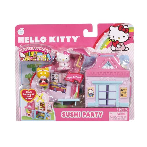 ハローキティ 寿司パーティー フィギュア 人形 2体付 おもちゃ キティちゃん Hello Kitty World with 2 Figures - Sushi Party