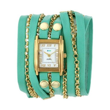 ラメール コレクションズ 腕時計 La Mer Collections LMCLIFTON002 レディース ウォッチ 女性用 La Mer Collections Women's LMCLIFTON002 Mint Gold Clifton Square Case White Dial 14k Gold-Plated Jewelry Chains Watch