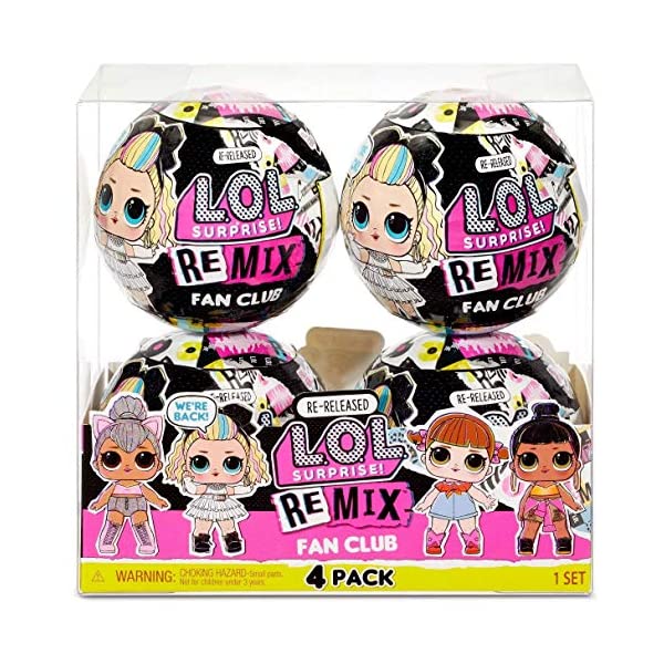 LOLサプライズ 4個セット おもちゃ グッズ フィギュア 人形 ファッションドール L.O.L. Surprise! Remix Fan Club 4 Pack 4 Re-Released Dolls Each with 7 Surprises