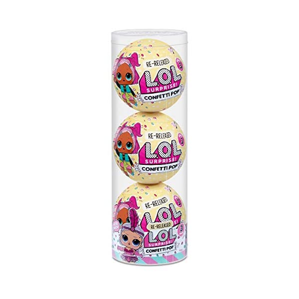 LOLサプライズ 3個セット おもちゃ グッズ フィギュア 人形 ファッションドール L.O.L. Surprise! Confetti Pop 3 Pack Waves 3 Re-Released Dolls Each with 9 Surprises