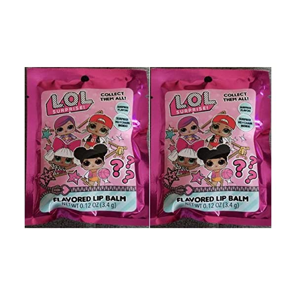 LOLTvCY  ObY tBMA l` t@bVh[ Set of 2 - LOL Surprise, Surprise Flavored Lip Balm with a Surprise Keychain Inside!