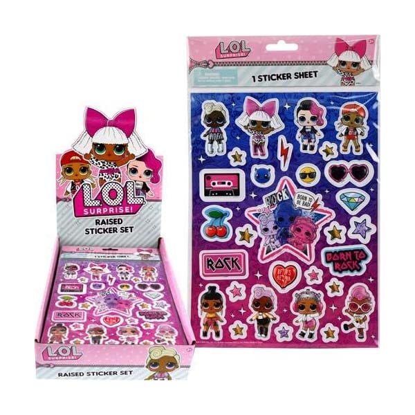 LOLサプライズ おもちゃ グッズ フィギュア 人形 ファッションドール LOL Surprise 1 Raised Sticker Sheet Character Design Kids Stationery Decor Diva Rocker M.C. Swag Beats D.J. Grunge Grrrl Honey Bun & More - L.O.L. Arts & Crafts Signature Collection