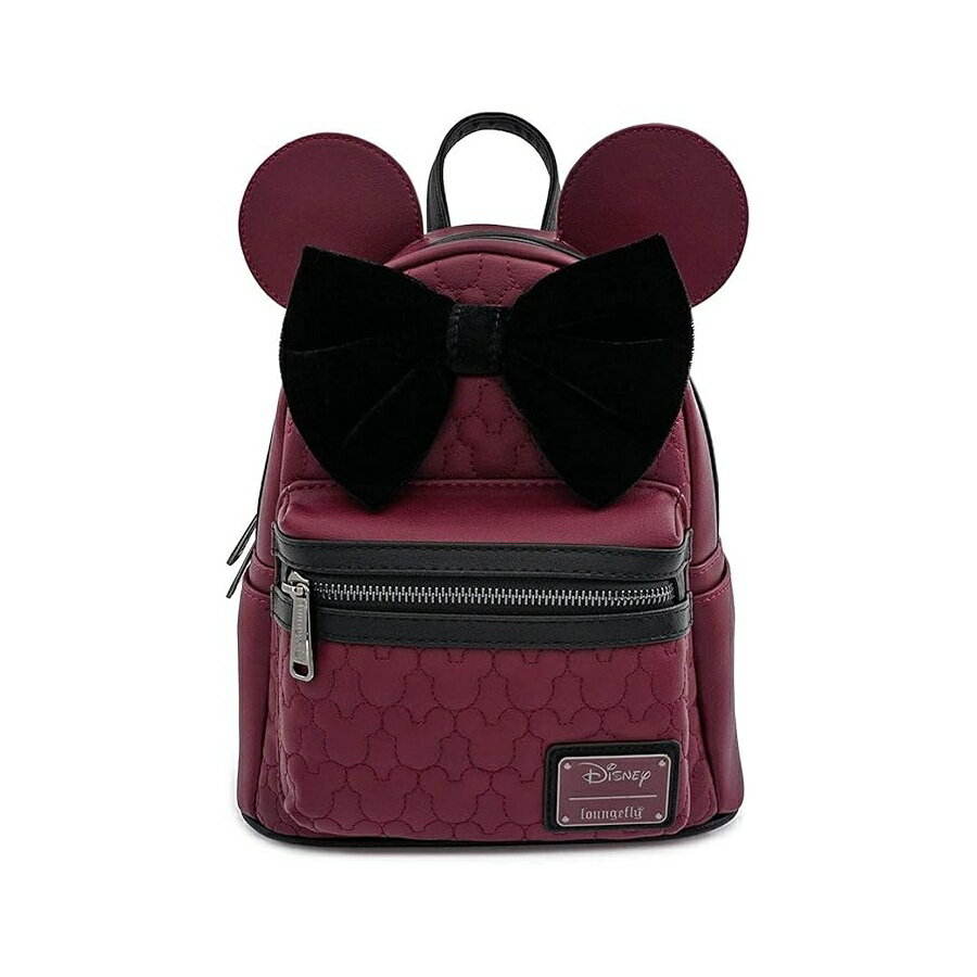 Loungefly Minnie Mouse Maroon Quilted Women's Double Strap Shoulder Bag Purse