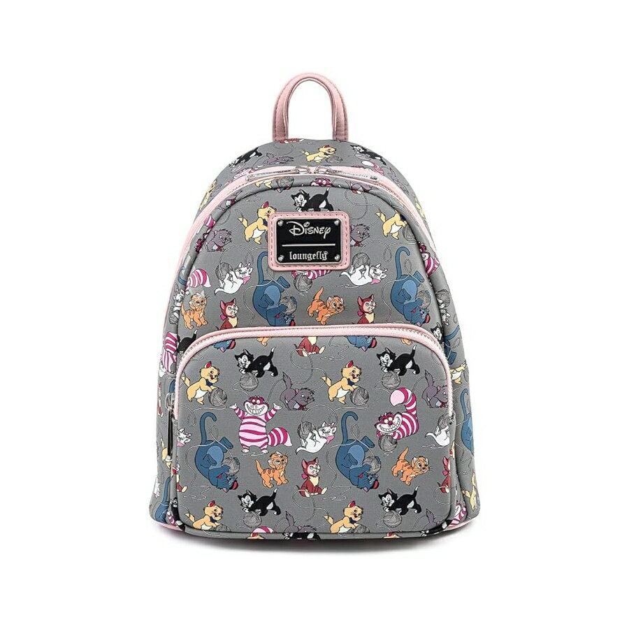 Loungefly ディズニー キャッツ フェイクレザー レディース ダブルストラップ ショルダーバッグ 財布 Loungefly Disney Cats Faux Leather Womens Double Strap Shoulder Bag Purse