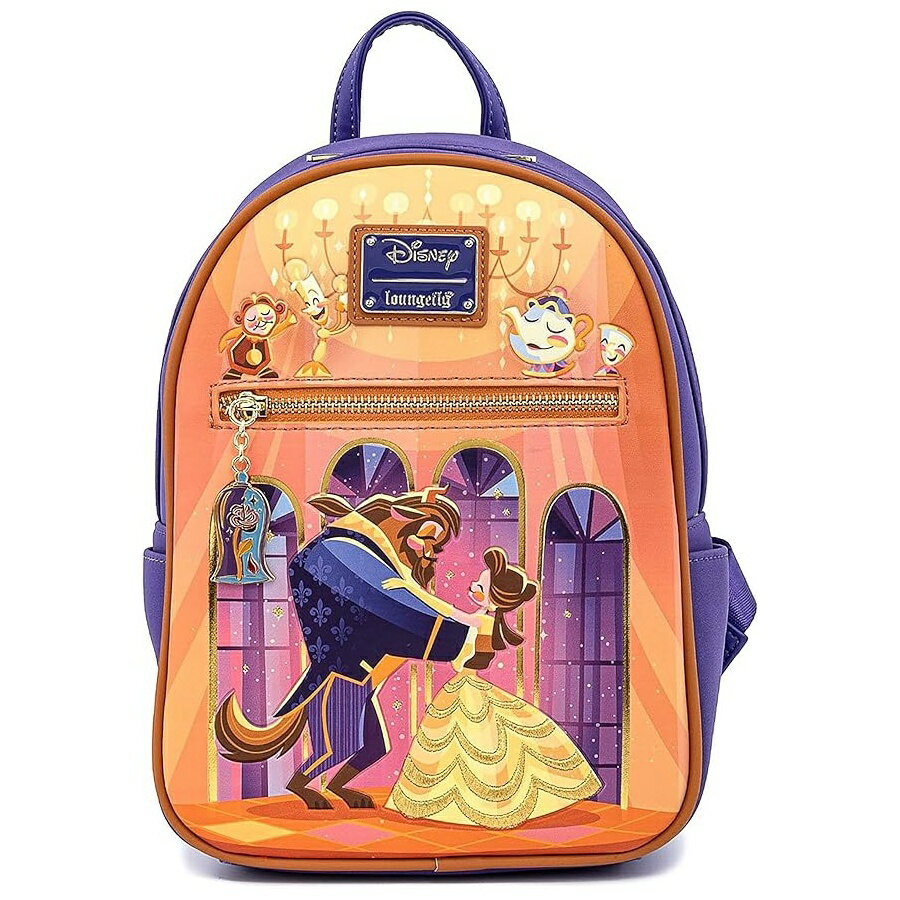 Loungefly ディズニー 美女と野獣 ボールルームシーン レディース ダブルストラップ ショルダーバッグ 財布 フリーサイズ マルチ Loungefly Disney Beauty and the Beast Ballroom Scene Womens Double Strap Shoulder Bag Purse, One Size, Multi