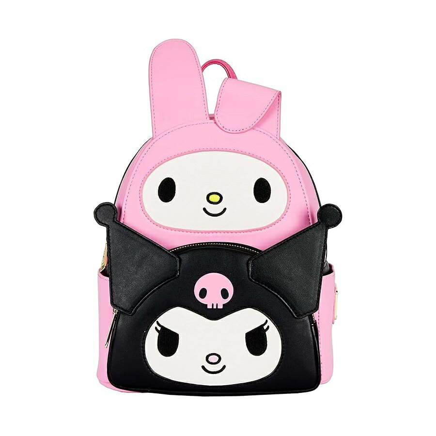 Loungefly サンリオ ハローキティ マイメロディ クロミ ダブルポケット 大人 レディース ダブルストラップ ショルダーバッグ 財布 Loungefly Sanrio Hello Kitty My Melody Kuromi Double Pocket Adult Womens Double Strap Shoulder Bag Purse