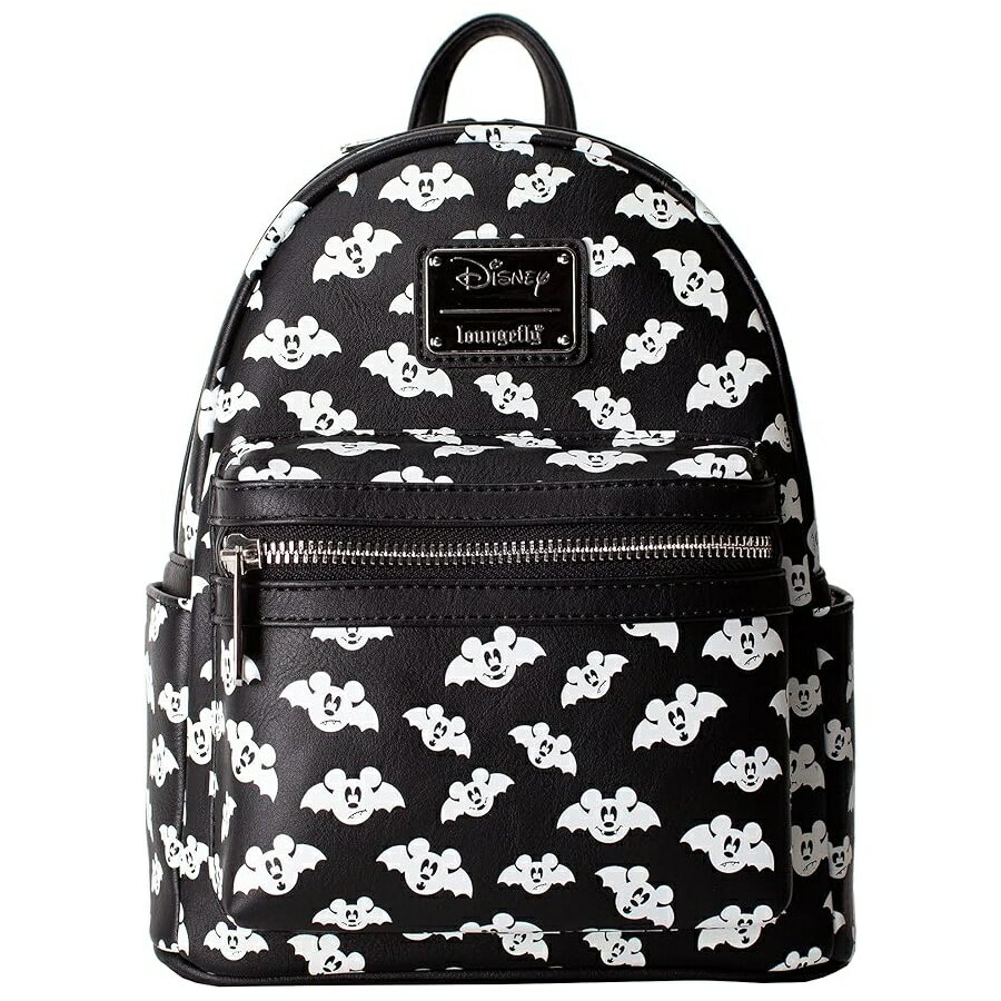 Loungefly ディズニー Disney Totally Batty ミッキーマウス バット AOP ミニバックパック財布 Loungefly Disney Disney Totally Batty Mickey Mouse Bat AOP Mini Backpack Purse