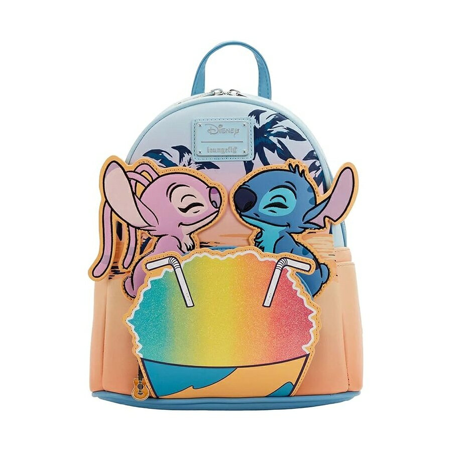 Loungefly ディズニー リロとスティッチ スノーコーン デートナイト レディース ダブルストラップ ショルダーバッグ 財布 Loungefly Disney Lilo and Stitch Snow Cone Date Night Womens Double Strap Shoulder Bag Purse
