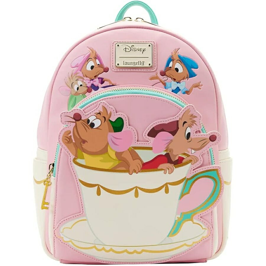 樂天商城 - ラウンジフライ シンデレラ ガスとジャック ティーカップ ミニ バックパック Loungefly Cinderella Gus and Jaq Teacup Mini Backpack
