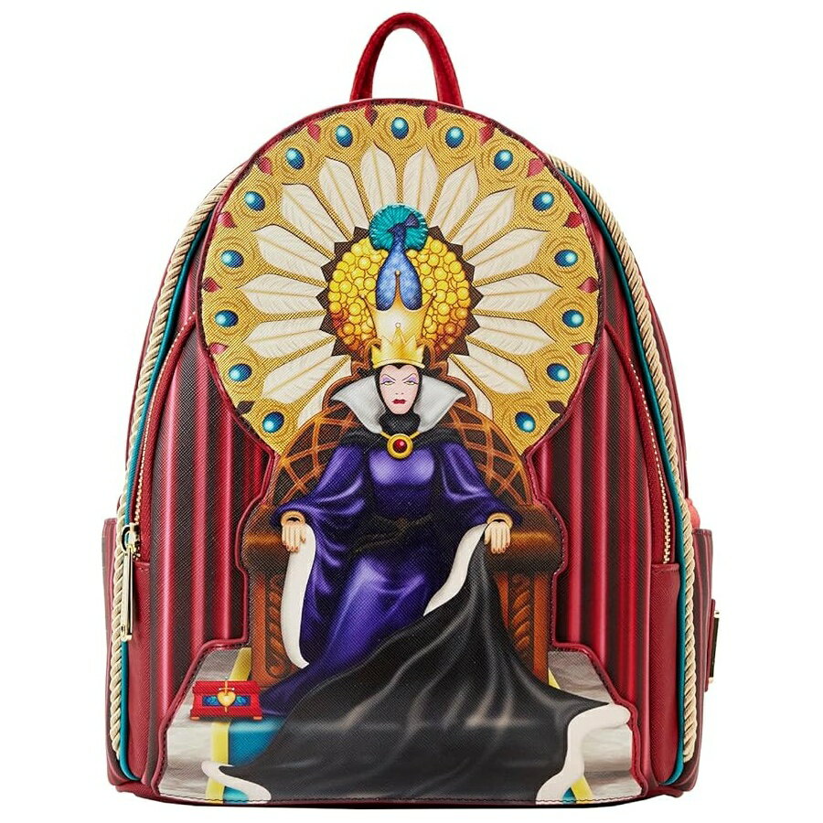 Loungefly ディズニー 白雪姫 邪悪な女王の玉座 レディース ダブルストラップ ショルダーバッグ 財布 Loungefly Disney Snow White Evil Queen Throne Womens Double Strap Shoulder Bag Purse