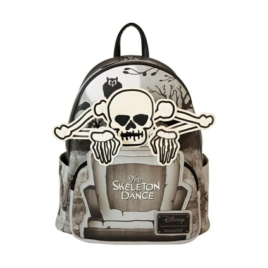 Loungefly ディズニー スケルトン ダンス レディース ダブルストラップ ショルダーバッグ 財布 Loungefly Disney Skeleton Dance Womens Double Strap Shoulder Bag Purse