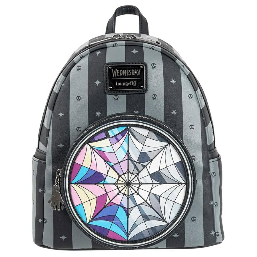 ラウンジフライ ウェンズデー ネバーモア ミニ バックパック、ブラック Loungefly Wednesday Nevermore Mini-Backpack, Black