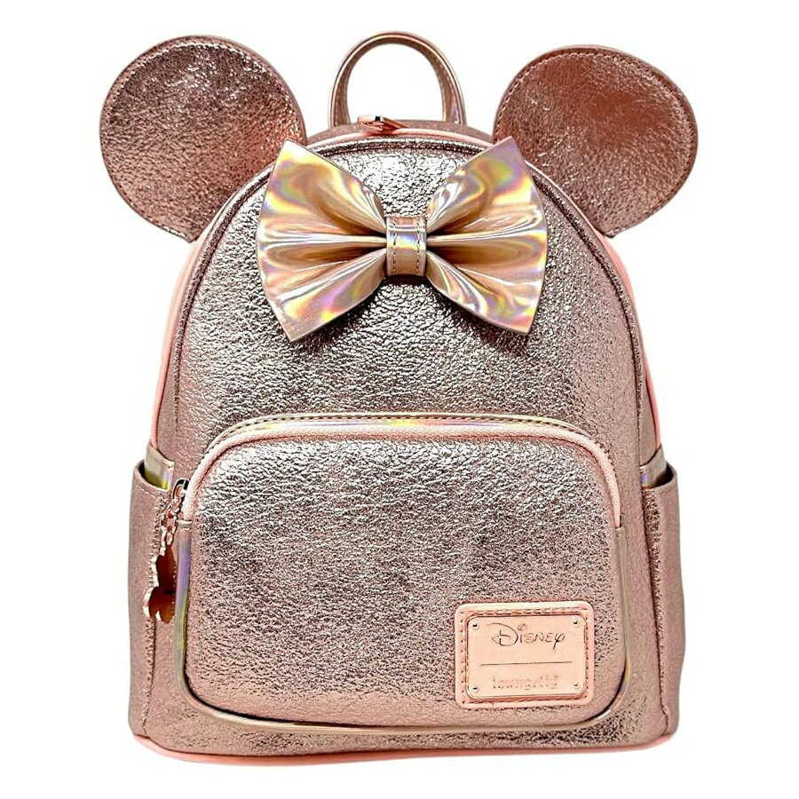 Loungefly Disney Minnie Mouse Pink Rose Metallic Women's Double Strap Shoulder Bag Purse