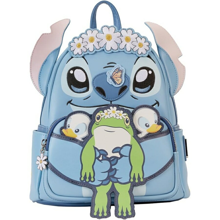 Loungefly ディズニー ステッチ 春デイジー コスプレ レディース ダブルストラップ ショルダーバッグ 財布 Loungefly Disney Stitch Springtime Daisy Cosplay Womens Double Strap Shoulder Bag Purse