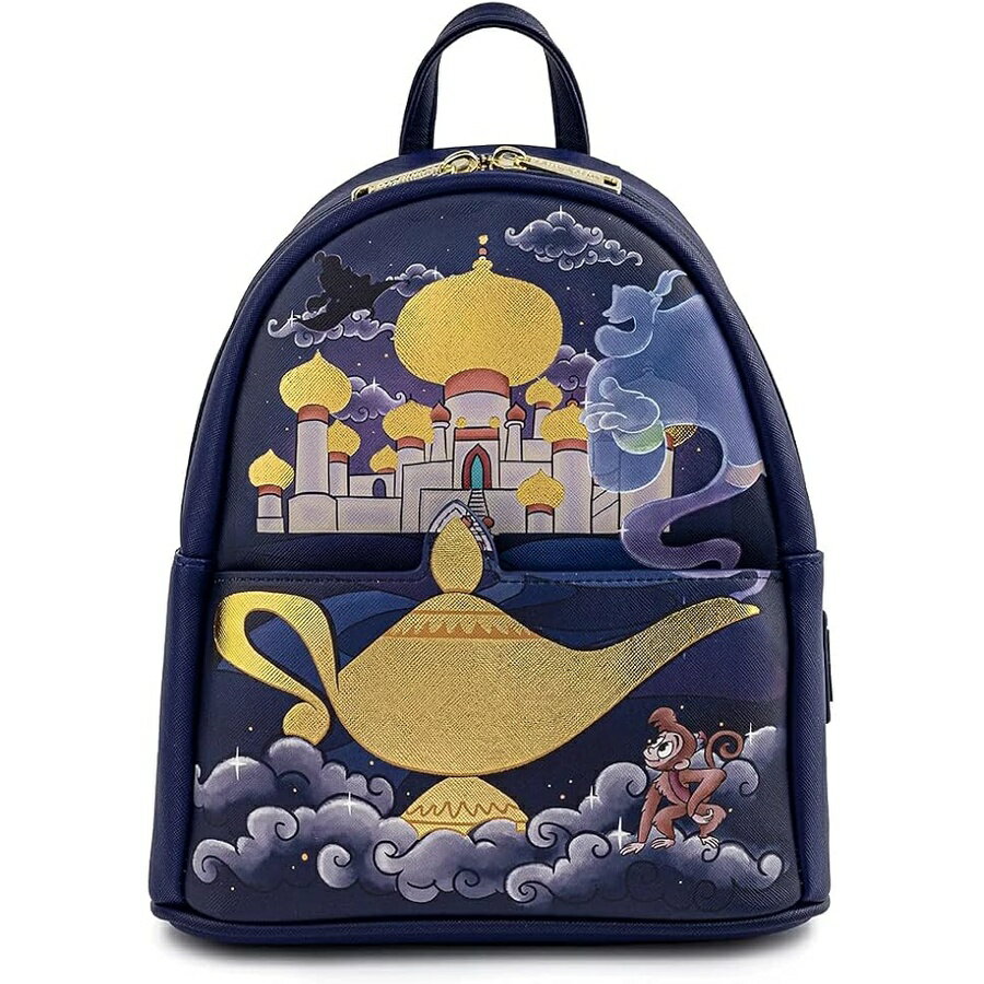 Loungefly ディズニー アラジン ジャスミン城 レディース ダブルストラップ ショルダーバッグ 財布 Loungefly Disney Aladdin Jasmine Castle Womens Double Strap Shoulder Bag Purse