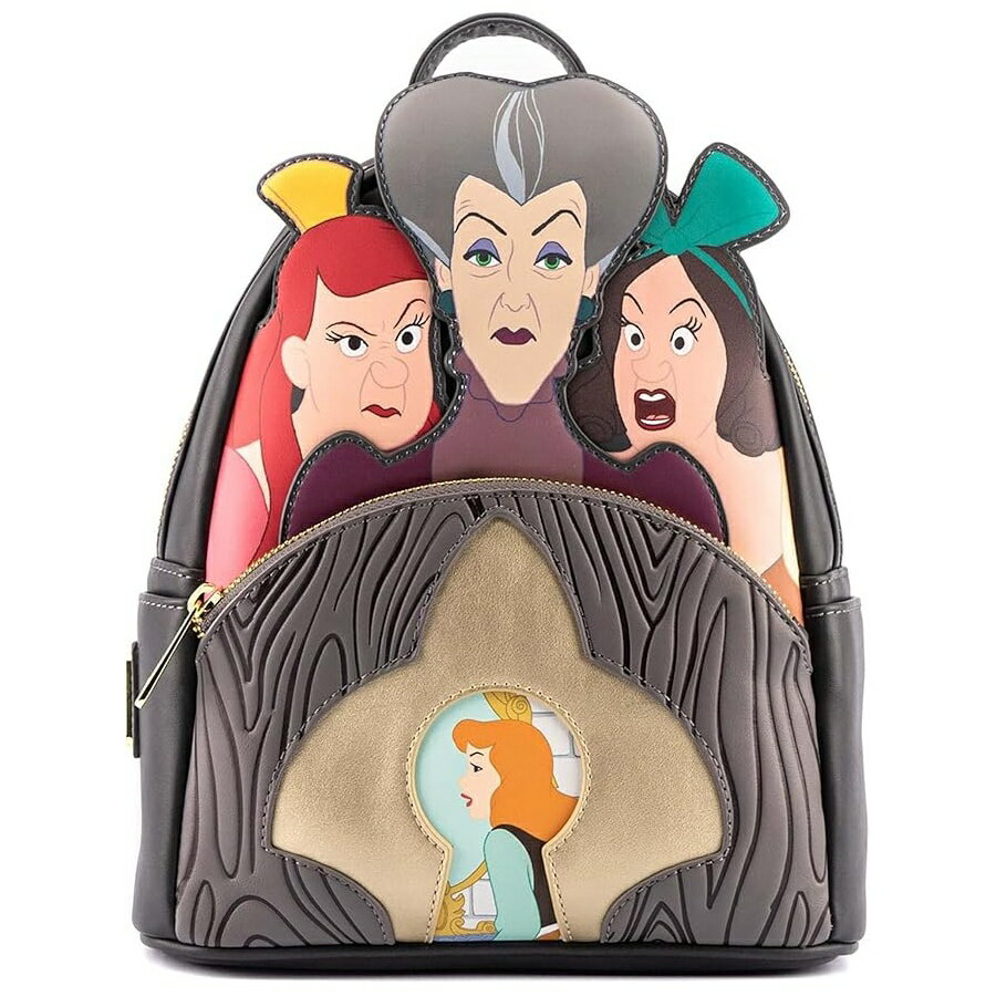 Rakuten - Loungefly ディズニー ヴィランズ シーン 邪悪な継母と義理の姉妹 ミニ バックパック Loungefly Disney Villains Scene Evil Stepmother and Stepsisters Mini Backpack