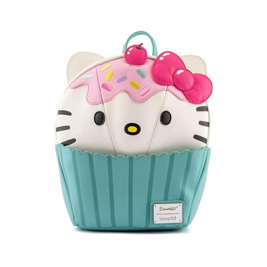 Loungefly サンリオ ハローキティ カップケーキ 大人 レディース ダブルストラップ ショルダーバッグ 財布 Loungefly Sanrio Hello Kitty Cupcake Adult Womens Double Strap Shoulder Bag Purse