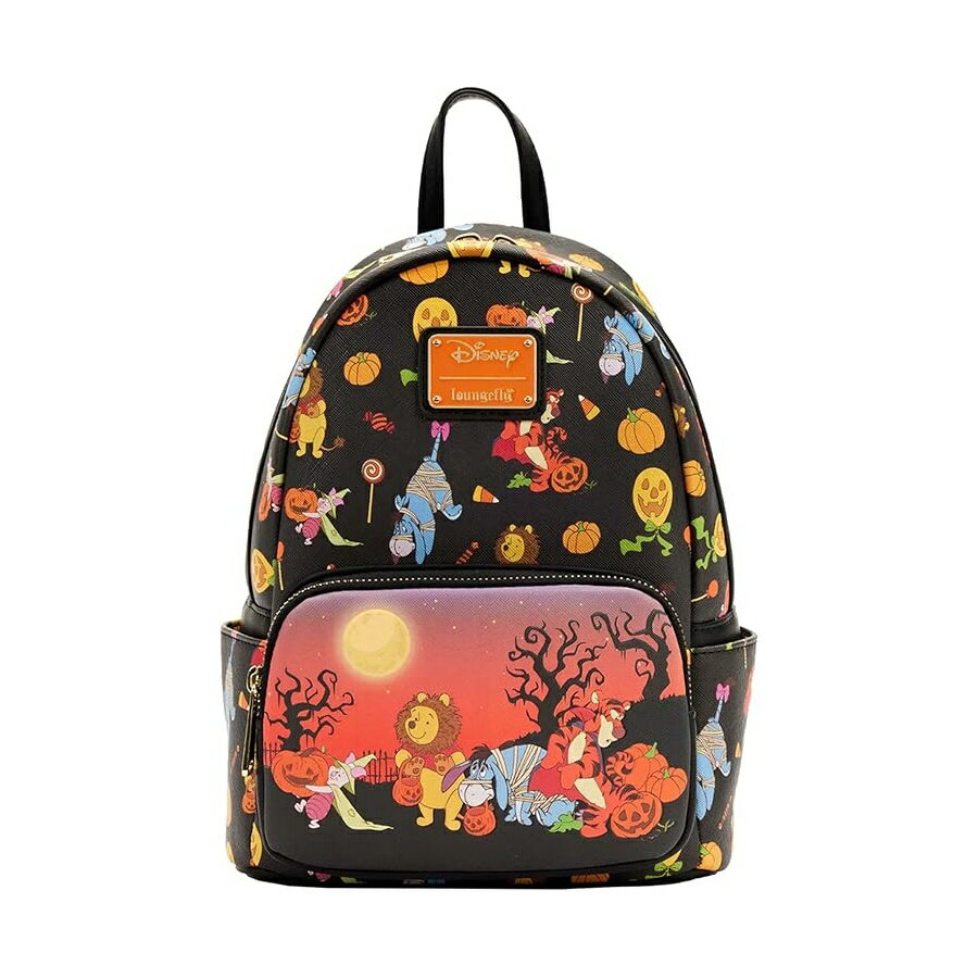 Loungefly ディズニー くまのプーさん ハロウィン グループ レディース ダブルストラップ ショルダーバッグ 財布 フリーサイズ マルチ Loungefly Disney Winnie the Pooh Halloween Group Womens Double Strap Shoulder Bag Purse, One Size, Multi