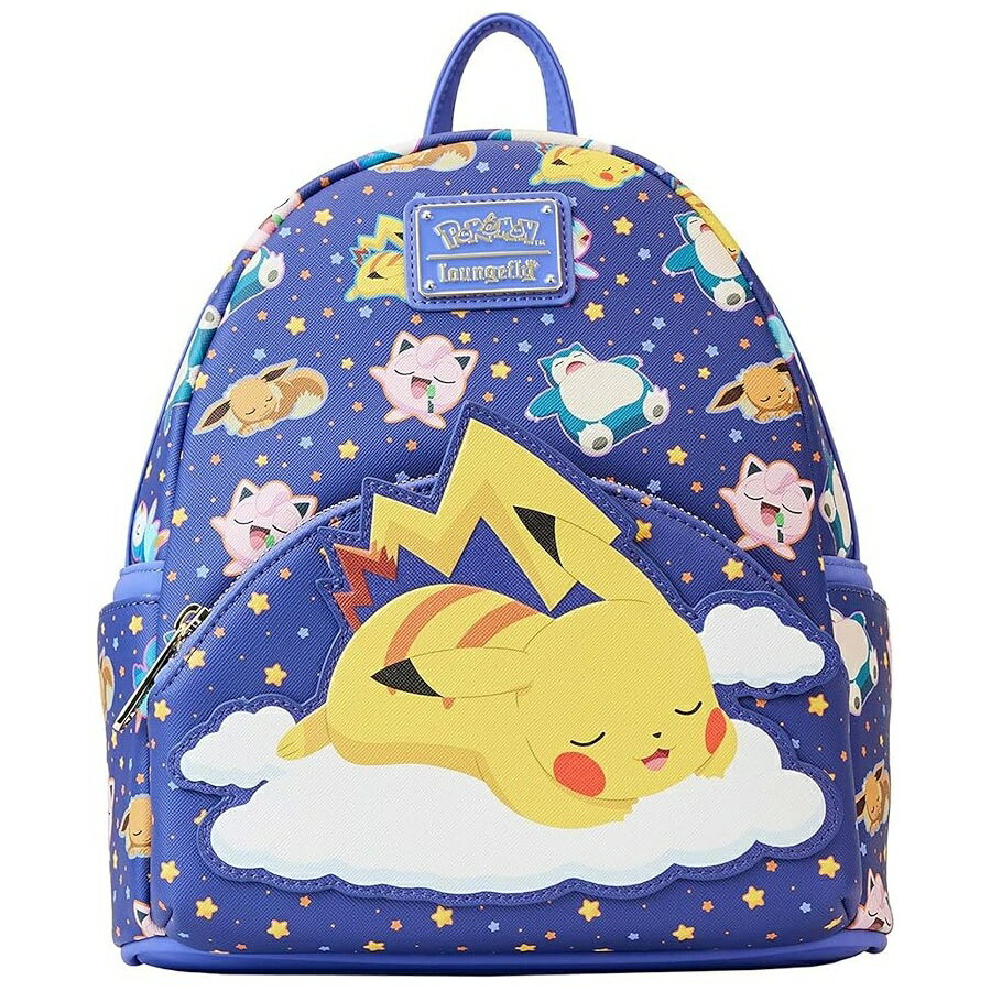 라운지 플라이 포켓몬 네무리 피카츄와 동료들 미니 배낭 Loungefly Pokemon Sleeping Pikachu and Friends Mini Backpack