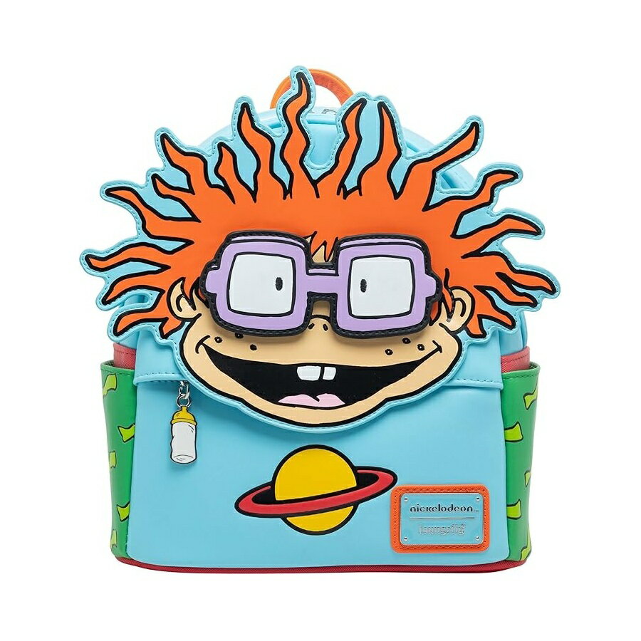 Loungefly ニコロデオン ラグラッツ チャッキー コスプレ レディース バックパック 取り外し可能なメガネ付き Loungefly Nickelodeon Rugrats Chuckie Cosplay Women's Backpack With Removable Glasses