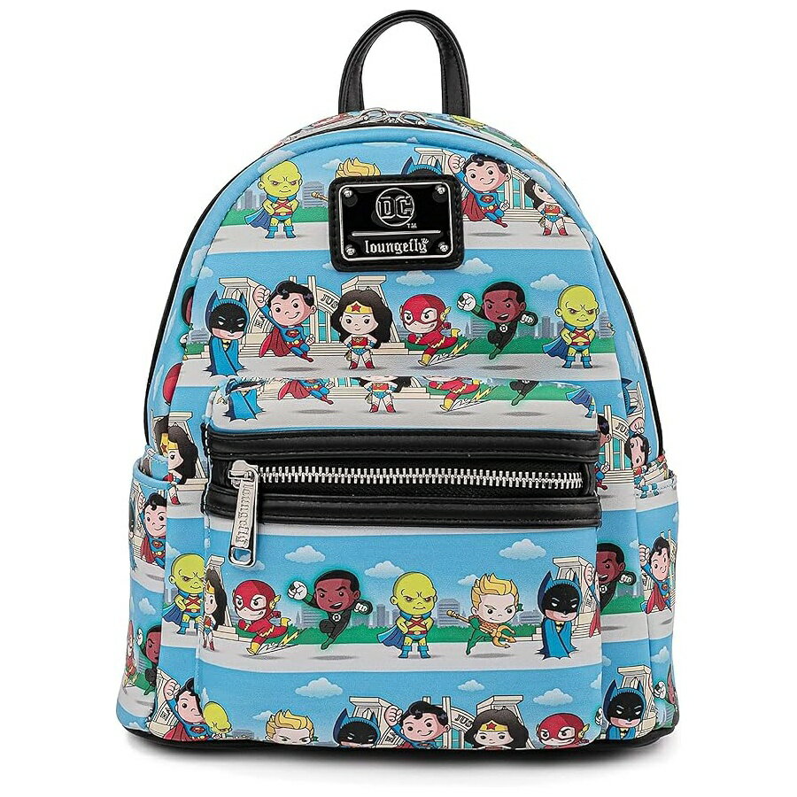 Loungefly DC Comics Superheroes Chibi Lineup Women's Double Strap Shoulder Bag Purse