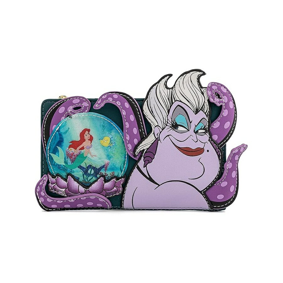 Loungefly ラウンジフライ ディズニー ヴィランズ シーン ウルスラ クリスタル ボール フラップ ウォレット Disney Villains Scenes Ursula Crystal Ball Flap Wallet