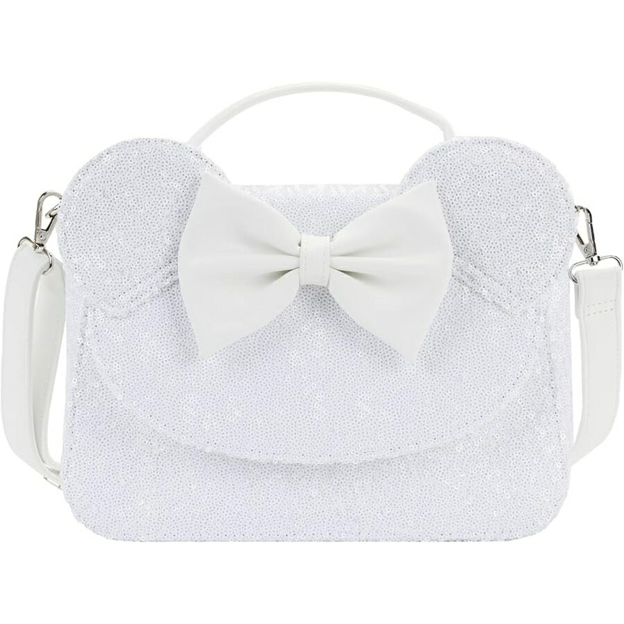 乐天商城 - Loungefly ディズニー ミニー スパンコール ウェディング クロスボディバッグ Loungefly DISNEY MINNIE SEQUIN WEDDING CROSS BODY BAG