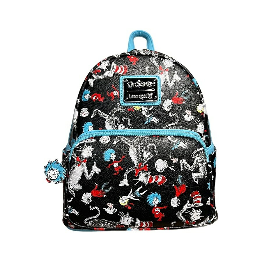 Loungefly Dr. Seuss Cat in the Hat AOP Double Strap Shoulder Bag Purse