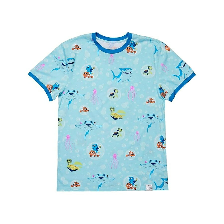 ラウンジフライ アパレル: ピクサー ファインディング ニモ 20 周年記念バブル ユニセックス T シャツ サイズ 2XL Loungefly Apparel: Pixar Finding Nemo 20th Anniversary Bubbles Unisex Tee Size 2XL