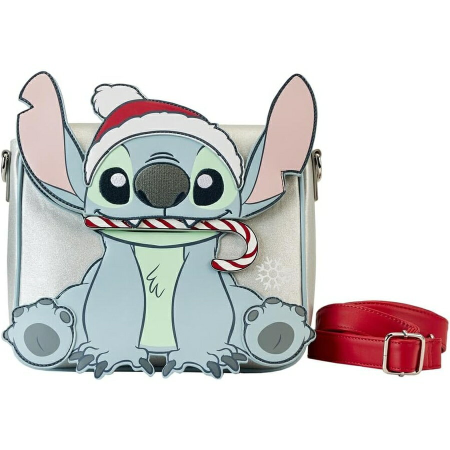 ラウンジフライ ディズニー ステッチ ホリデー グリッター クロスボディバッグ Loungefly Disney Stitch Holiday Glitter Crossbody Bag