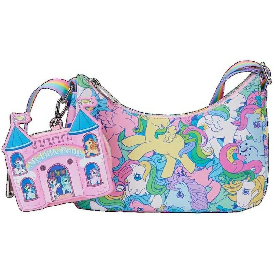 乐天商城 - ラウンジフライ MLP オールオーバー プリント クロスボディ コインバッグ付き Loungefly MLP All Over Print Crossbody with Coin Bag