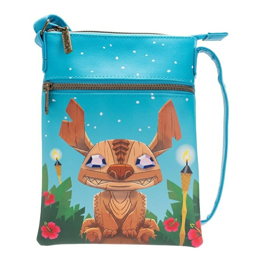 LoungeFLY リロ アンド スティッチ ティキ スティッチ パスポート バッグ Entertainment Earth 限定 ブルー LOUNGEFLY Lilo and Stitch Tiki Stitch Passport Bag Entertainment Earth Exclusive, Blue