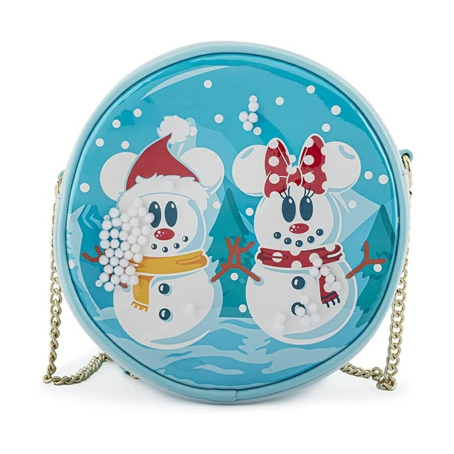 Loungefly X ディズニー ミッキー ミニー スノーグローブ クロスボディバッグ ファッションかわいいクロスボディバッグ Loungefly X Disney Mickey Minnie Snow Globe Crossbody Bag Fashion Cute Crossbody Bags