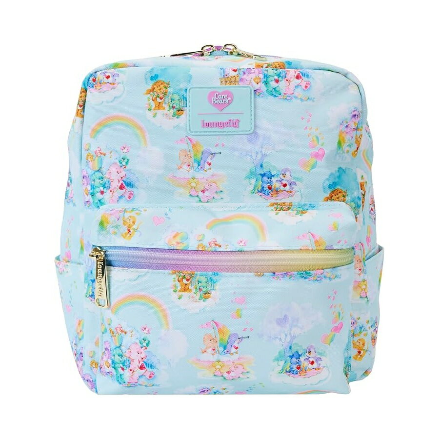 Rakuten - ラウンジフライ ケア ベア カズンズ AOP ナイロン スモール スクエア ミニ バックパック Loungefly Care Bears Cousins AOP Nylon Small Square Mini Backpack