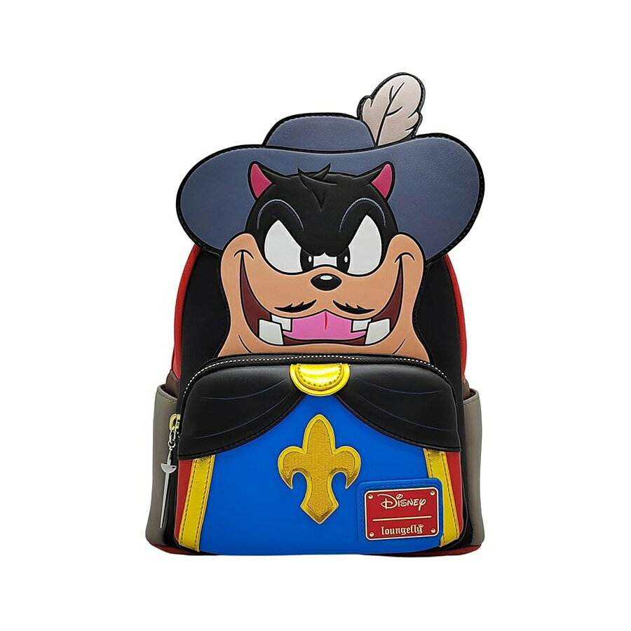 Loungefly ディズニー三銃士ピート悪役コスプレフェイクレザーダブルストラップショルダーバッグ Loungefly Disney The Three Musketeers Pete Villain Cosplay Faux Leather Double Strap Shoulder Bag