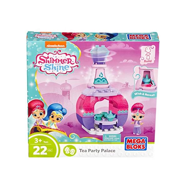 メガブロック シマーとシャイン ブロック おもちゃ 知育玩具 お誕生日プレゼント Mega Bloks Shimmer and Shine Genie Palace Bottle Shimmer Tea Party Building Set